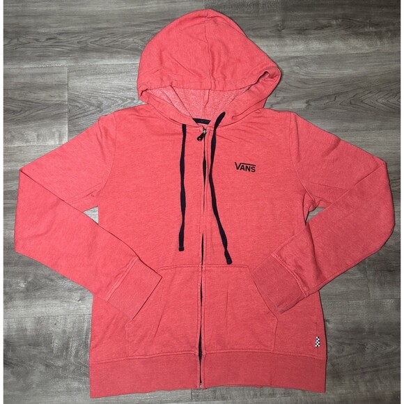 VANS Tops - Vans Hoodie XL Pink Unisex Full Zip Long Sleeve Pullover Casual Drawstring